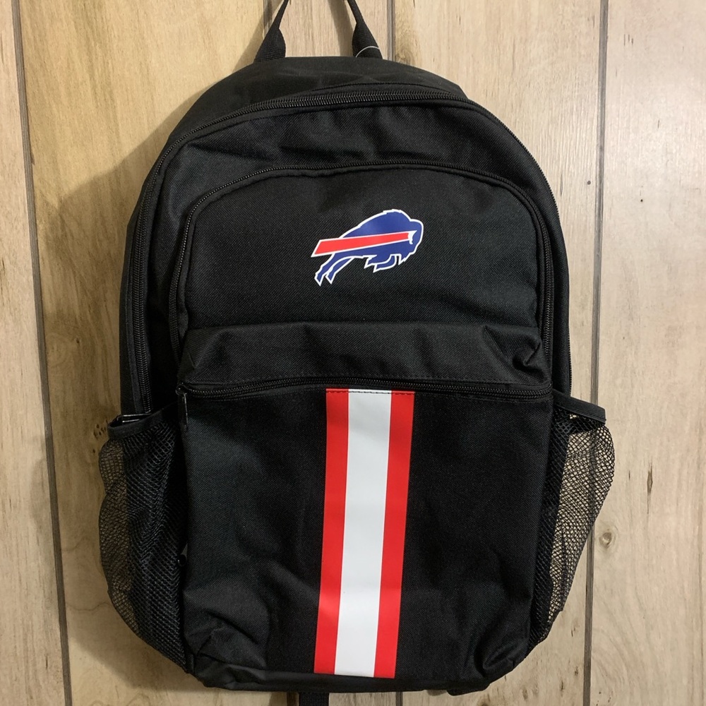 NFL Buffalo Bills Black Backpack with Red and White Accents 🦬